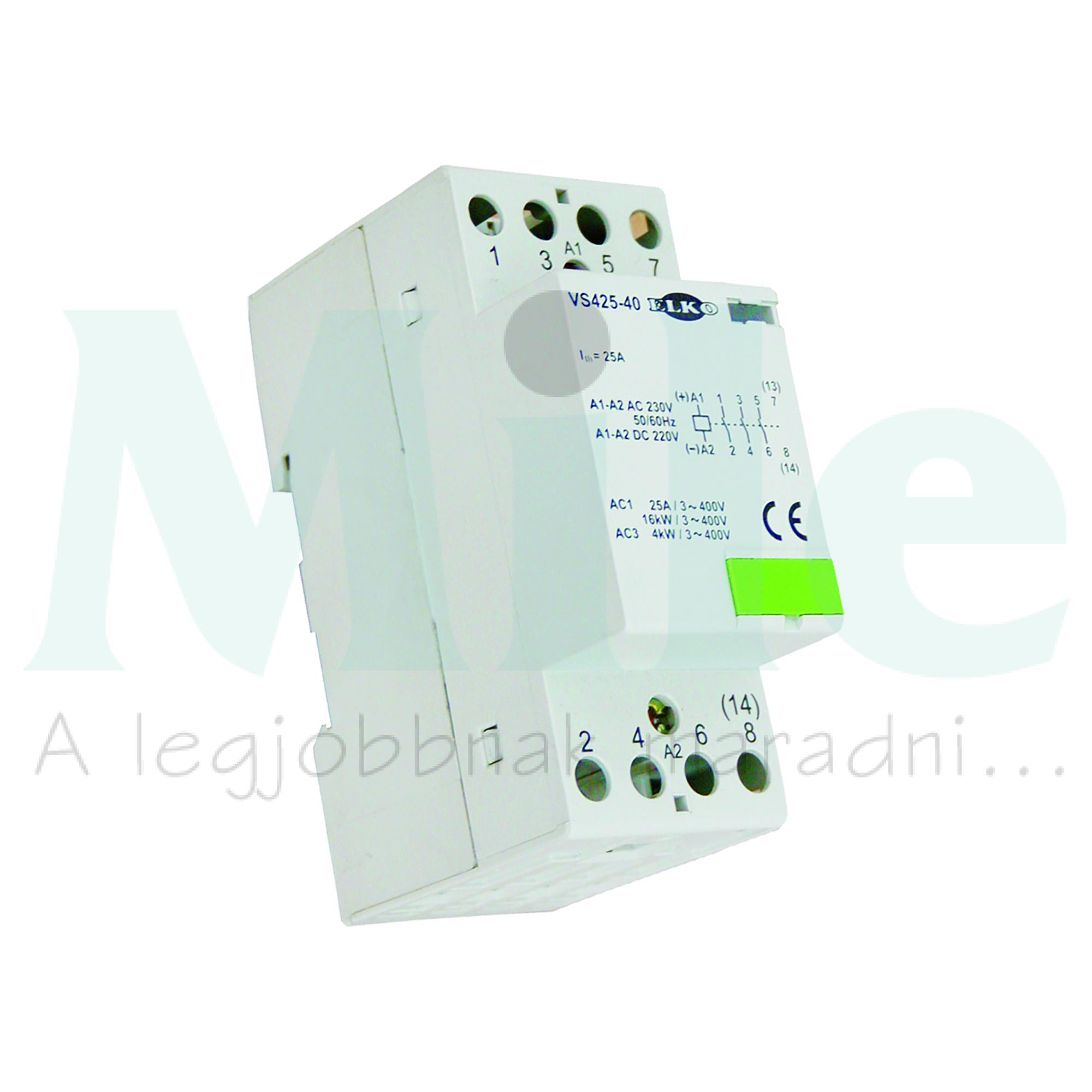 Installációs kontaktor sorolható 25A/ 400V AC 4z 230V AC/DC-műk 2M VS425-40/24V Elko EP